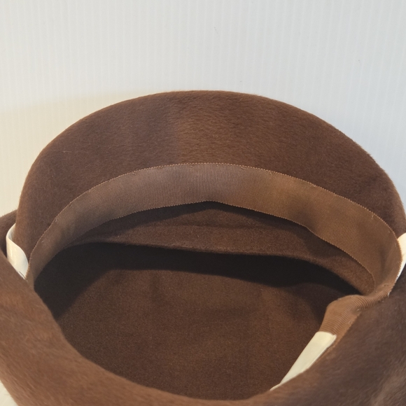 Vintage Ladies Hat Leslie James Felt Hat Copper Red 1950s 1970s Fedora Beret - Picture 13 of 14